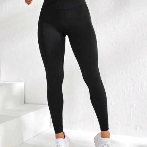Women Sports Leggings V-waist Elastic Peach Buttocks Fitness Pants With Raised Hips And High Waist Seamless Yoga Pants Tight