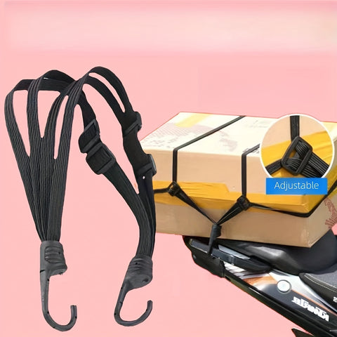 1pc Four-in-one Multifunctional High-elasticity Strap With Hook Adjustable Motorcycle Electric Bicycle Helmet Rear Box Seat Fixed Strap