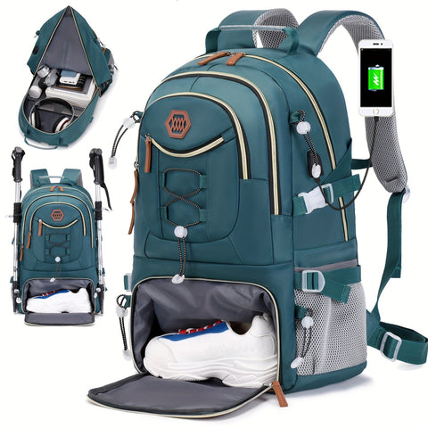 Large Capacity Casual Travel Backpack, Laptop Backpack, Camping Backpack With Shoe Compartment For Men And Women, Great For Business, Travel And College, Halloween Christmas Thanksgiving Travel Party Gifts