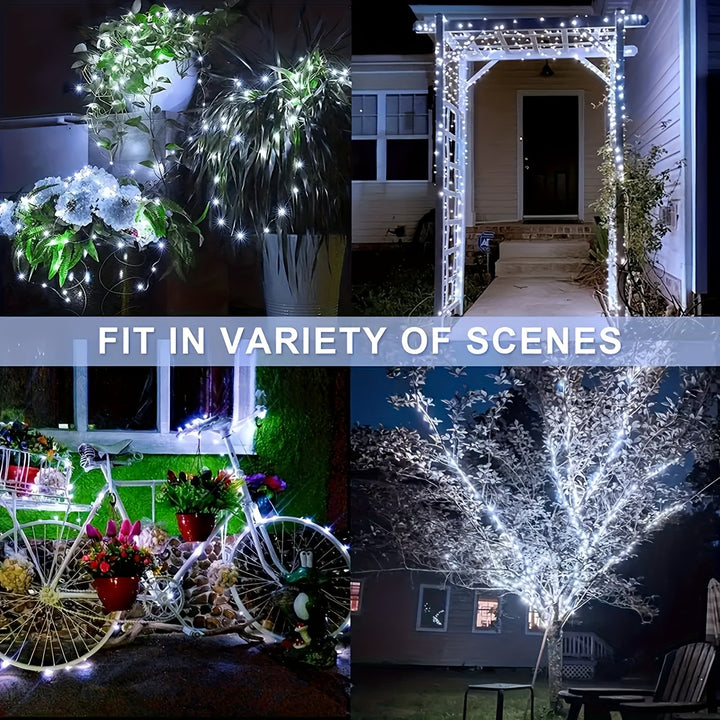 Solar String Lights, 8 Modes Copper Wire Twinkle Lights For Patio Tree Garden Christmas Wedding Party Decoration, For Home, Bedroom, Party, Festival