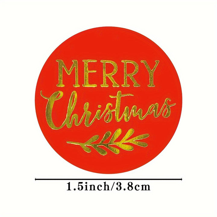 20 Golden Foil Christmas Stickers - Reusable Paper Christmas Labels for Holiday Decorations, Greetings, Envelopes And Crafts, Suitable for Ages 14+
