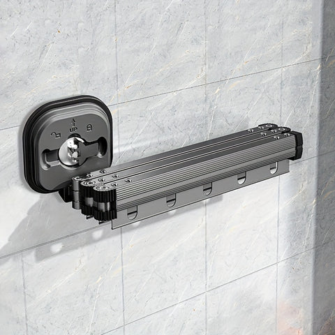 Versatile Suction Cup Clothes Rack - Extendable, Foldable & Detachable for Easy Storage - Strong Vacuum Grip, No-Drill Installation - Perfect for Balconies, Walls, Outdoor Use & RVs, Drying Racks