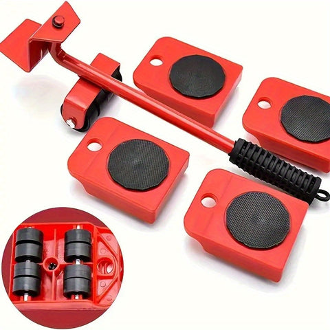 5pcs Heavy-Duty Furniture Mover Kit with Lifter - 149.69KG Capacity, Easy-Glide Roller System with 360° Swivel Wheels for Effortless Sofa & Furniture Relocation Furniture Moving Tool