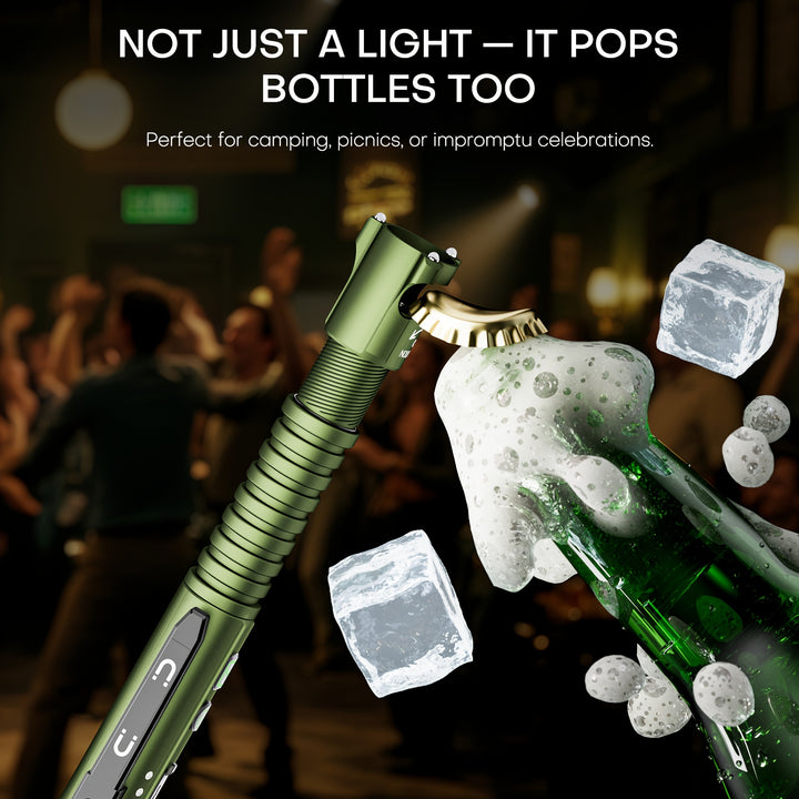 Red Ray Penlight EDC 600LUMEN Rechargeable Portable Flashlight, Ultra-bright Flashlight with Side Light, UV Function, Magnetic Clip And Base, Hidden Bottle Opener, Window Breaker, Suitable for Home, Camping, And Emergency Sit