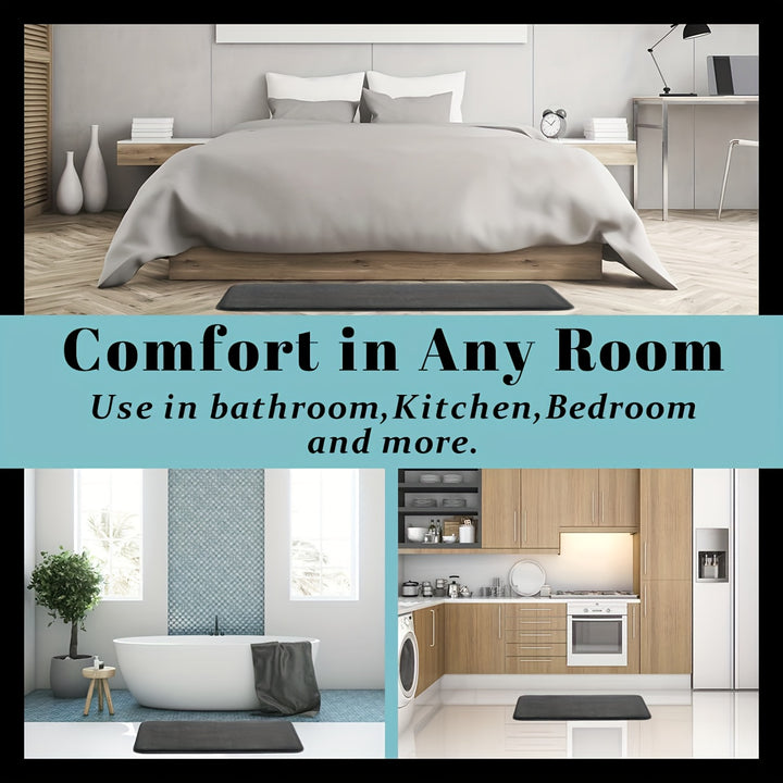 1pc Bathroom Mat, Absorbent & Quick-drying Kitchen Floor Carpet, Non-slip & Super Soft Entry Doorway Floor Rug, For Bathroom Bedroom Kitchen Living Room, Ideal Bathroom Supplies, Home Decoration