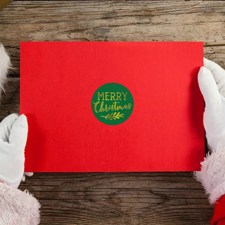 20 Golden Foil Christmas Stickers - Reusable Paper Christmas Labels for Holiday Decorations, Greetings, Envelopes And Crafts, Suitable for Ages 14+